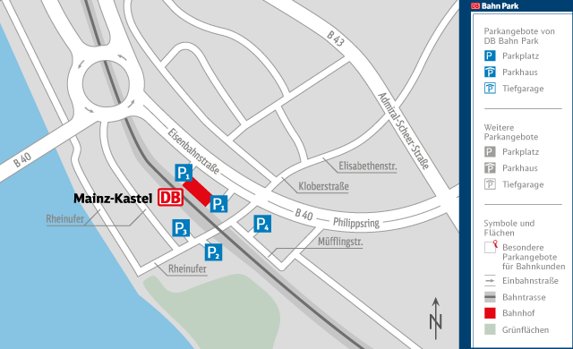 Parkplatz am Bahnhof Mainz-Kastel